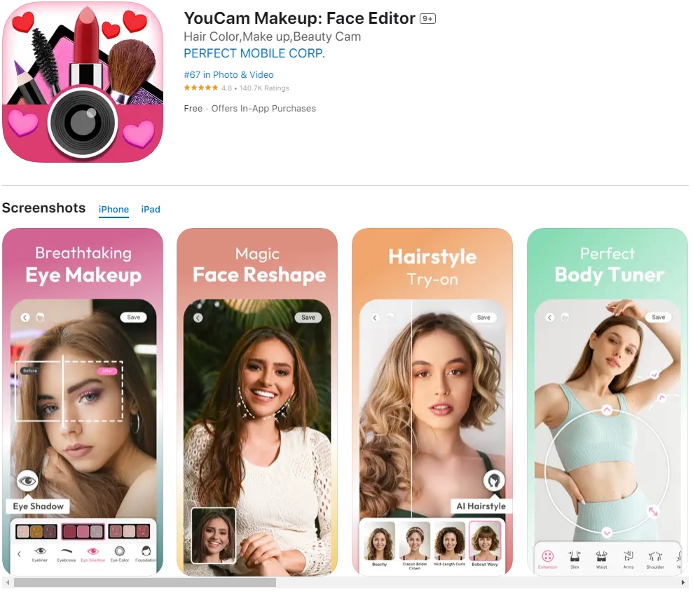 YouCam Makeup: Face Editor