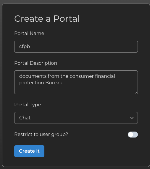 Create a Portal